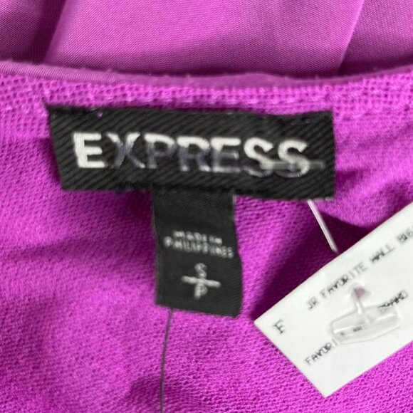 Express Shirt Blouse Womens Small Pink Double Vneck New - Picture 5 of 8